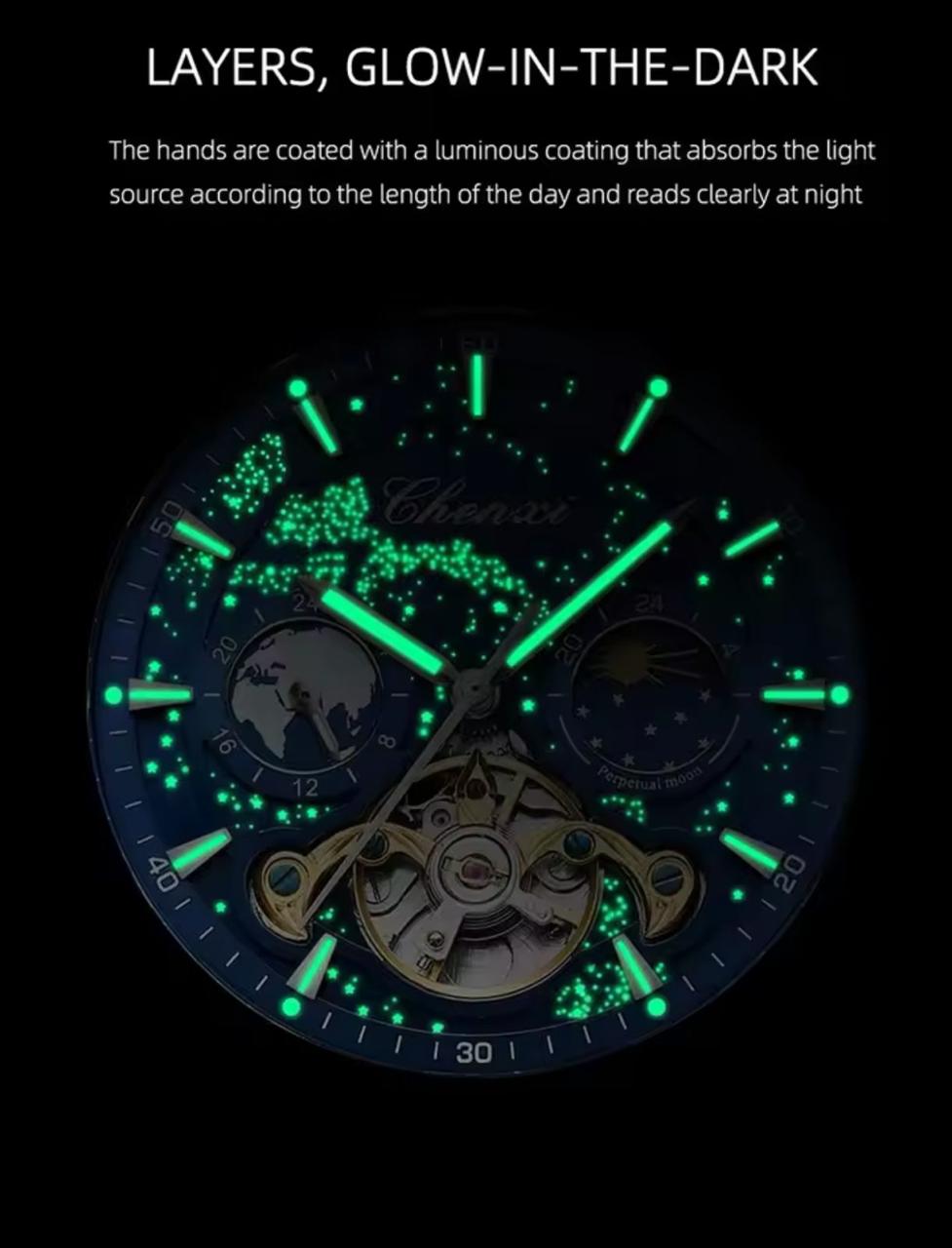 CHENXI 8872 New Men's Automatic Mechanical Watches Top Brand Luxury Wristwatch Waterproof Male Luminous Quartz Fashion Clock