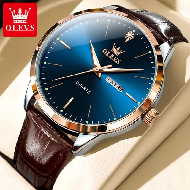 New Design 2025 OLEVS 2935 Men wrist watch brand fashion private label watches Belt high leather quality quartz watch
