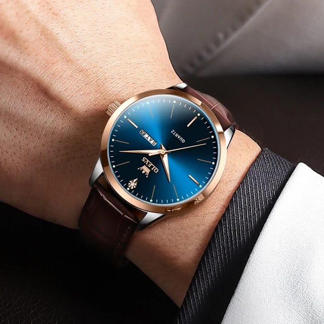 New Design 2025 OLEVS 2935 Men wrist watch brand fashion private label watches Belt high leather quality quartz watch