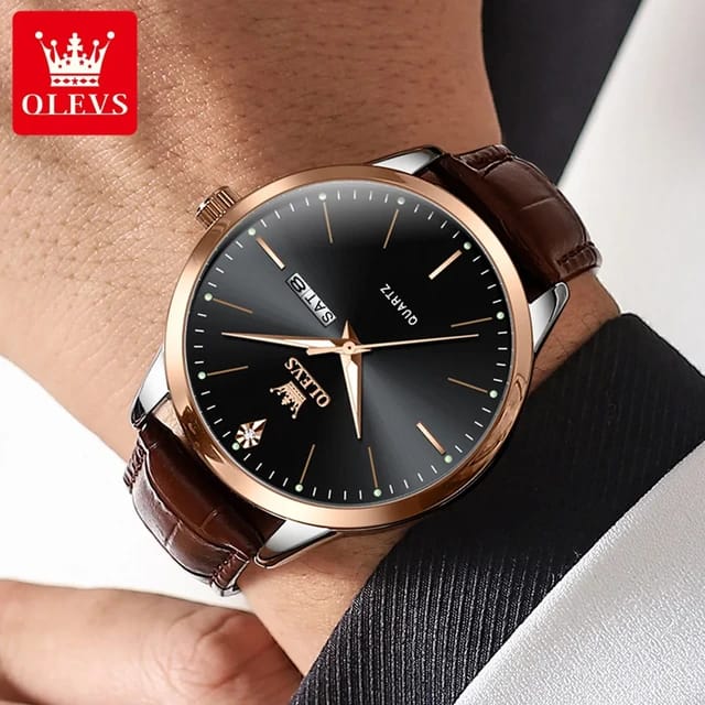 New Design 2025 OLEVS 2935 Men wrist watch brand fashion private label watches Belt high leather quality quartz watch