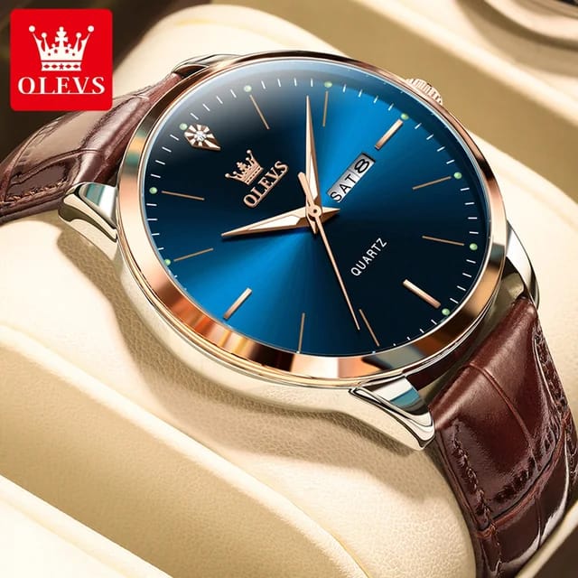 New Design 2025 OLEVS 2935 Men wrist watch brand fashion private label watches Belt high leather quality quartz watch