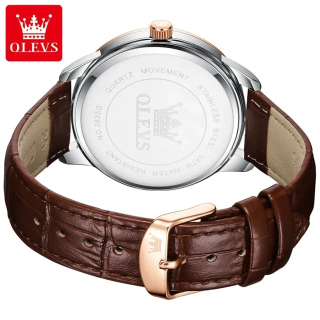 New Design 2025 OLEVS 2935 Men wrist watch brand fashion private label watches Belt high leather quality quartz watch