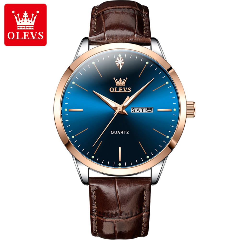 New Design 2025 OLEVS 2935 Men wrist watch brand fashion private label watches Belt high leather quality quartz watch