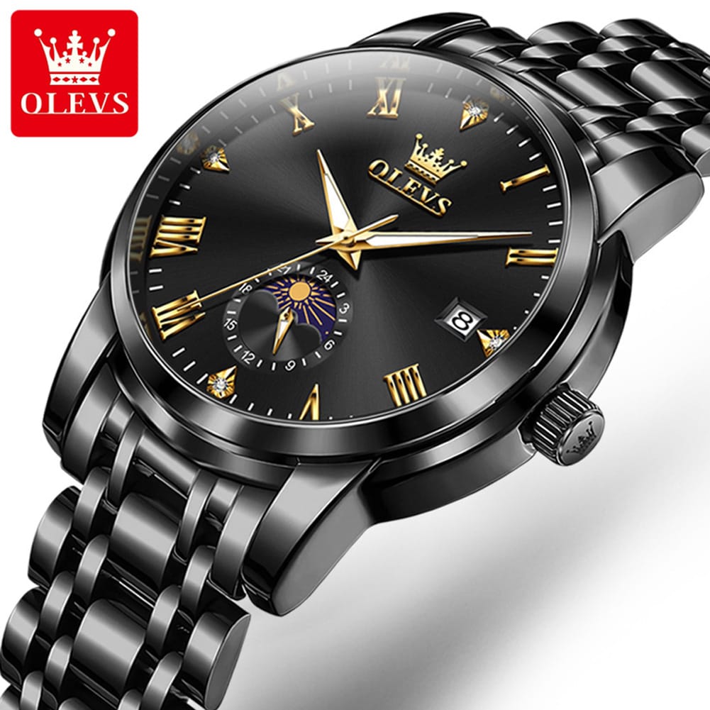 OLEVS 3656 Brand Business Wristwatch Luxury Men's Quartz Original Man Watch Classic Stainless Steel Strap Waterproof Watches