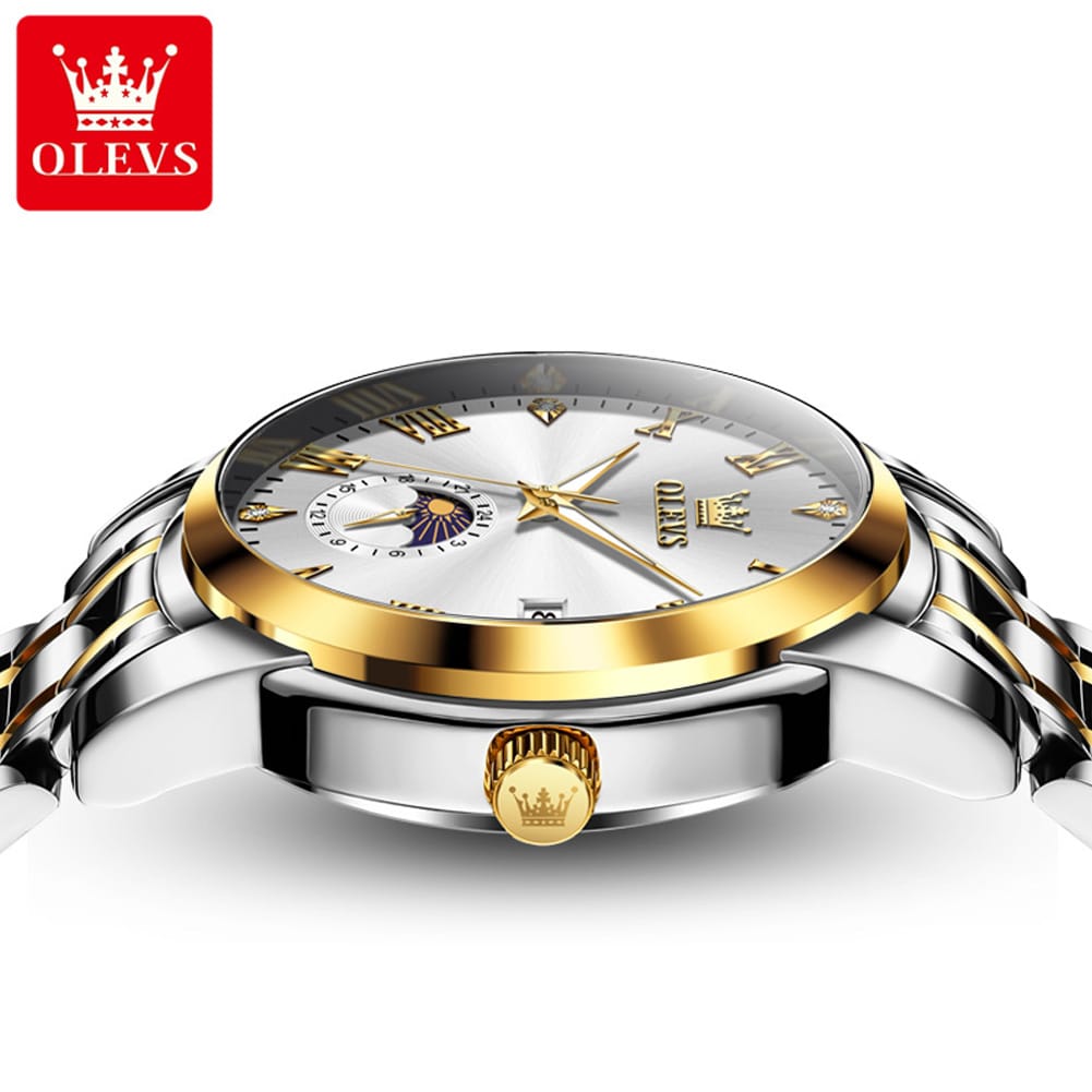 OLEVS 3656 Brand Business Wristwatch Luxury Men's Quartz Original Man Watch Classic Stainless Steel Strap Waterproof Watches