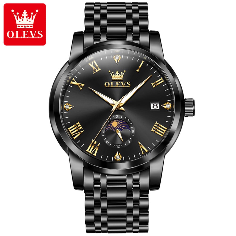 OLEVS 3656 Brand Business Wristwatch Luxury Men's Quartz Original Man Watch Classic Stainless Steel Strap Waterproof Watches