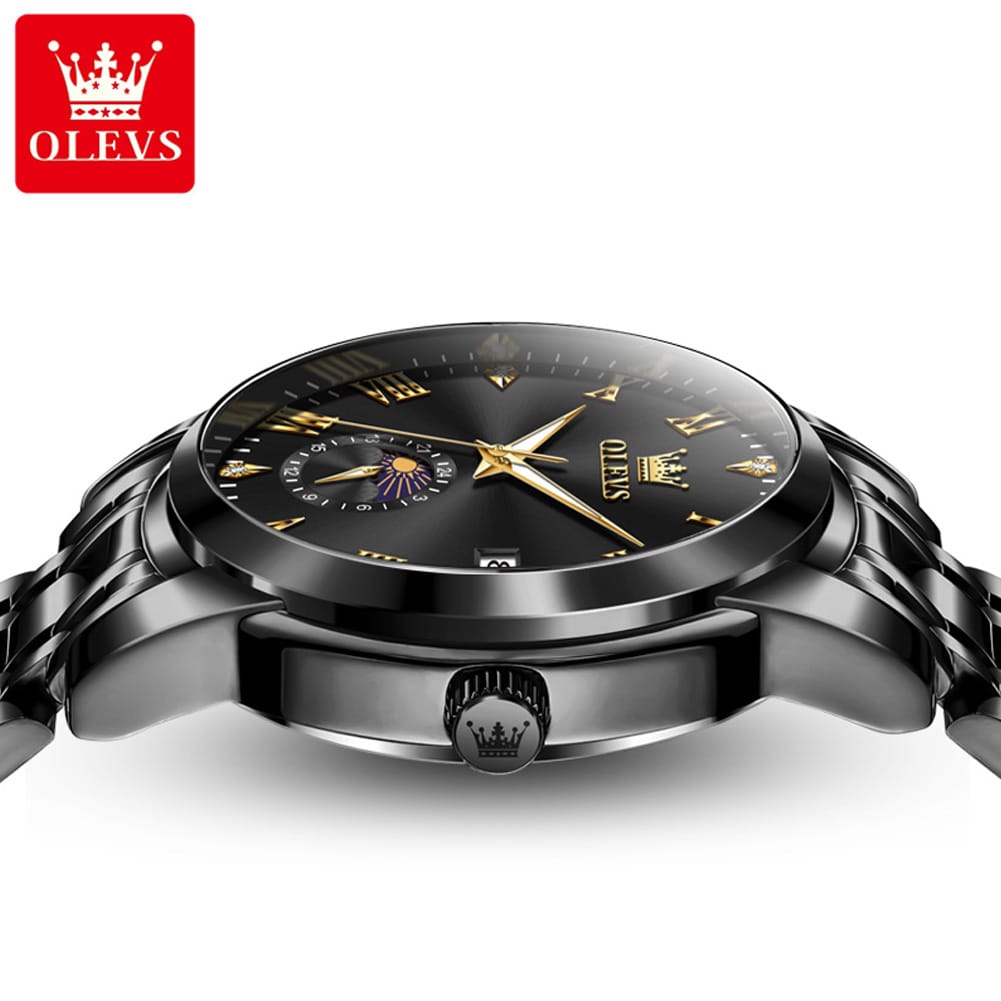 OLEVS 3656 Brand Business Wristwatch Luxury Men's Quartz Original Man Watch Classic Stainless Steel Strap Waterproof Watches