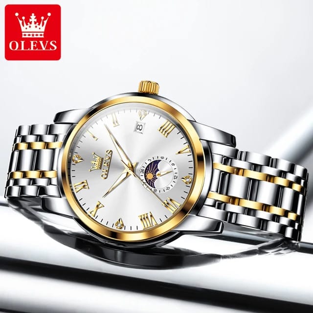 OLEVS 3656 Brand Business Wristwatch Luxury Men's Quartz Original Man Watch Classic Stainless Steel Strap Waterproof Watches