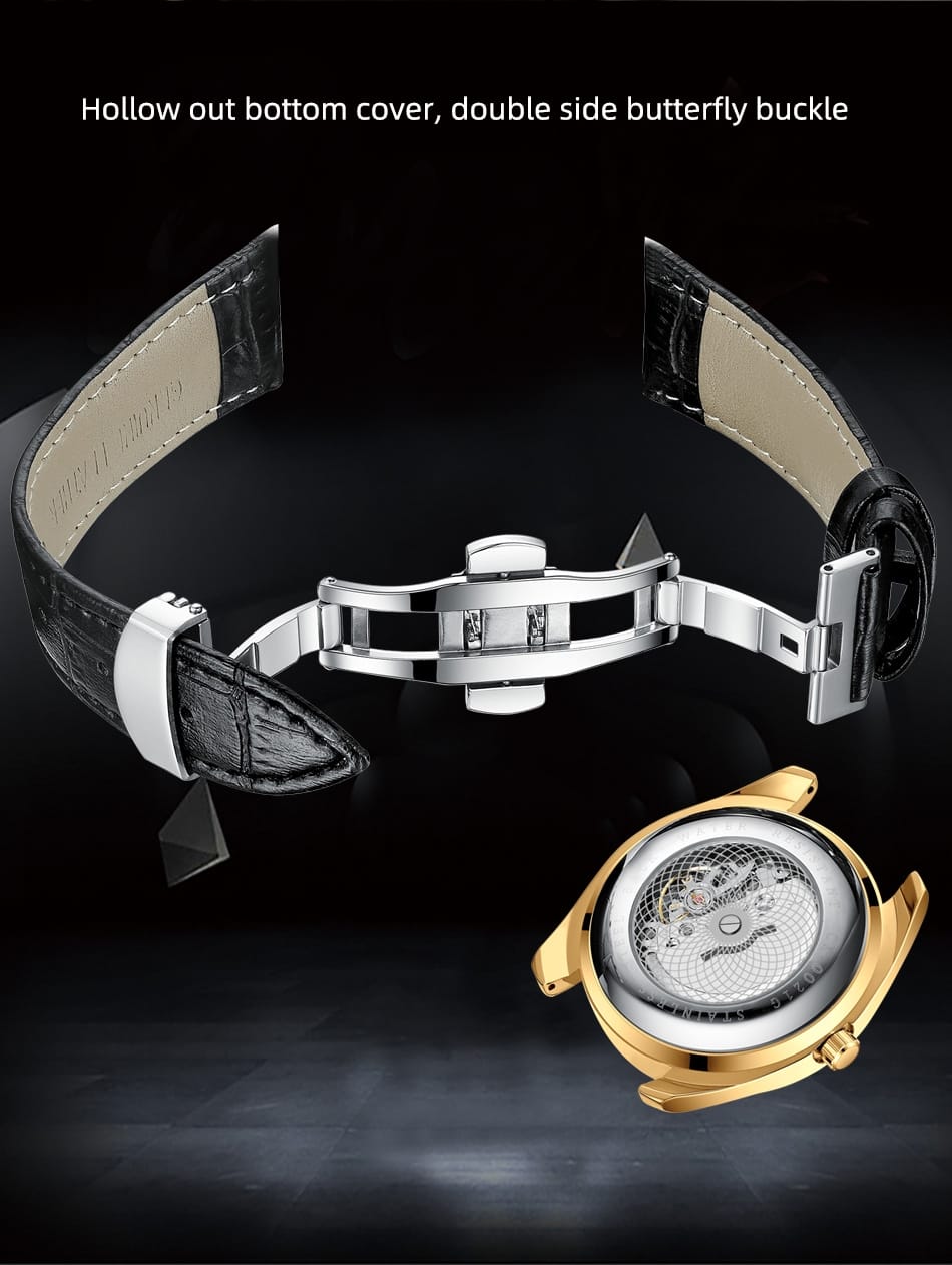 Mens Watch Black Leather Strap CHENXI 0021 Waterproof Luminous Date Week Quartz Watch Men Dual Calendar Fashion Business Clock