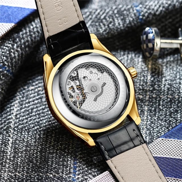 Mens Watch Black Leather Strap CHENXI 0021 Waterproof Luminous Date Week Quartz Watch Men Dual Calendar Fashion Business Clock