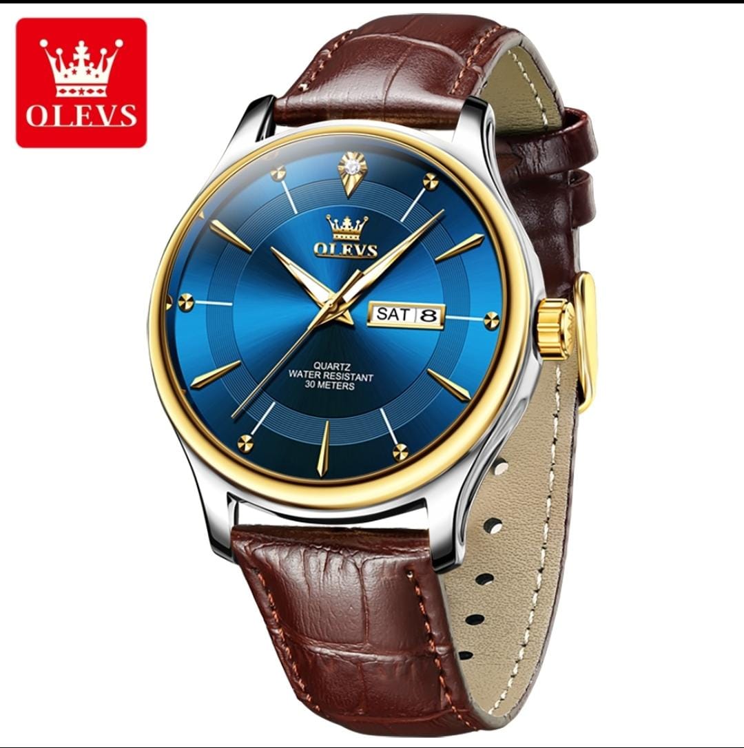 Business men's watches 2025 New Design OLEVS 9908 Casual Luminous Waterproof watch men Leather classic