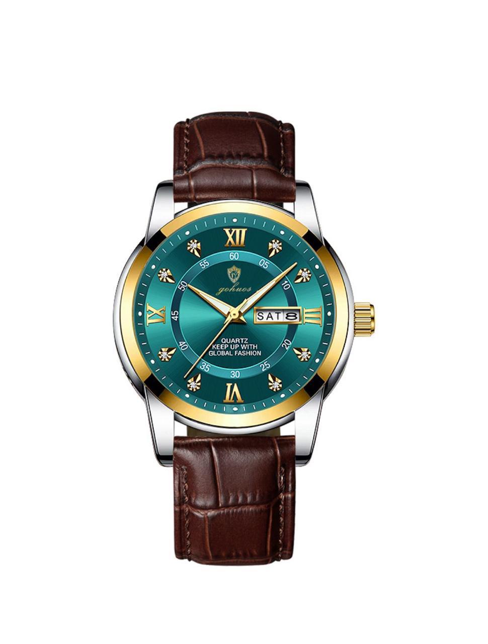 Luxury Man GOHUOS 8808 Watch High Quality Waterproof Luminous Men's Wristwatch Leather Men Quartz Watches Casual