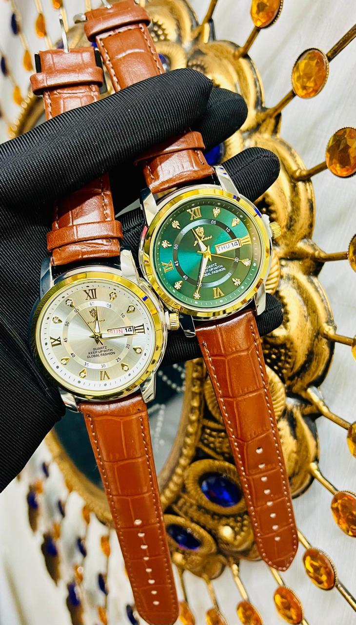 Luxury Man GOHUOS 8808 Watch High Quality Waterproof Luminous Men's Wristwatch Leather Men Quartz Watches Casual