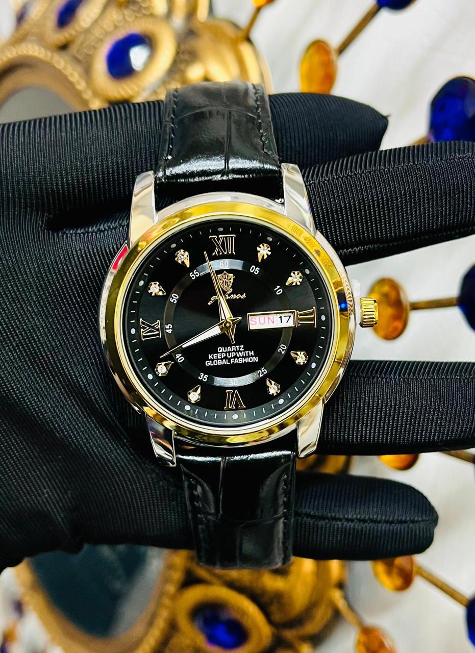 Luxury Man GOHUOS 8808 Watch High Quality Waterproof Luminous Men's Wristwatch Leather Men Quartz Watches Casual