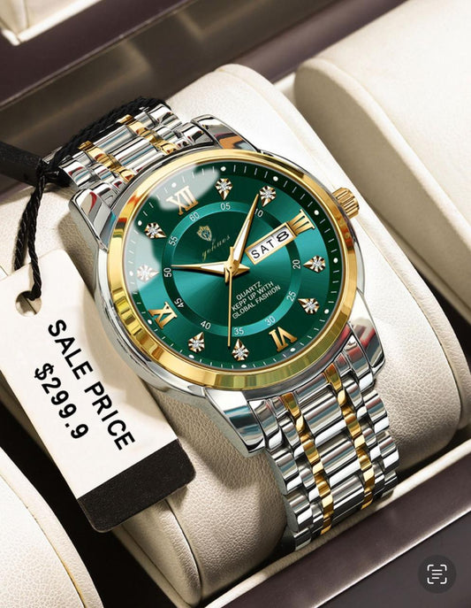 Business Casual Watch for Men GOHUOS 808 Stainless Steel Top Quality Luxury Luminous Date Week Sport Wrist Watches