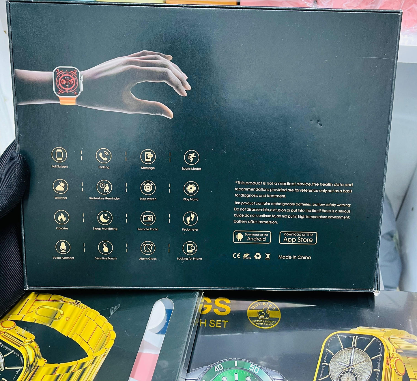 Smartwatch D14 GS Fashion 8 in 1 Gold men's Watch Combination Fitness Tracker Payment Couple D14GS Smart Watch Set for men