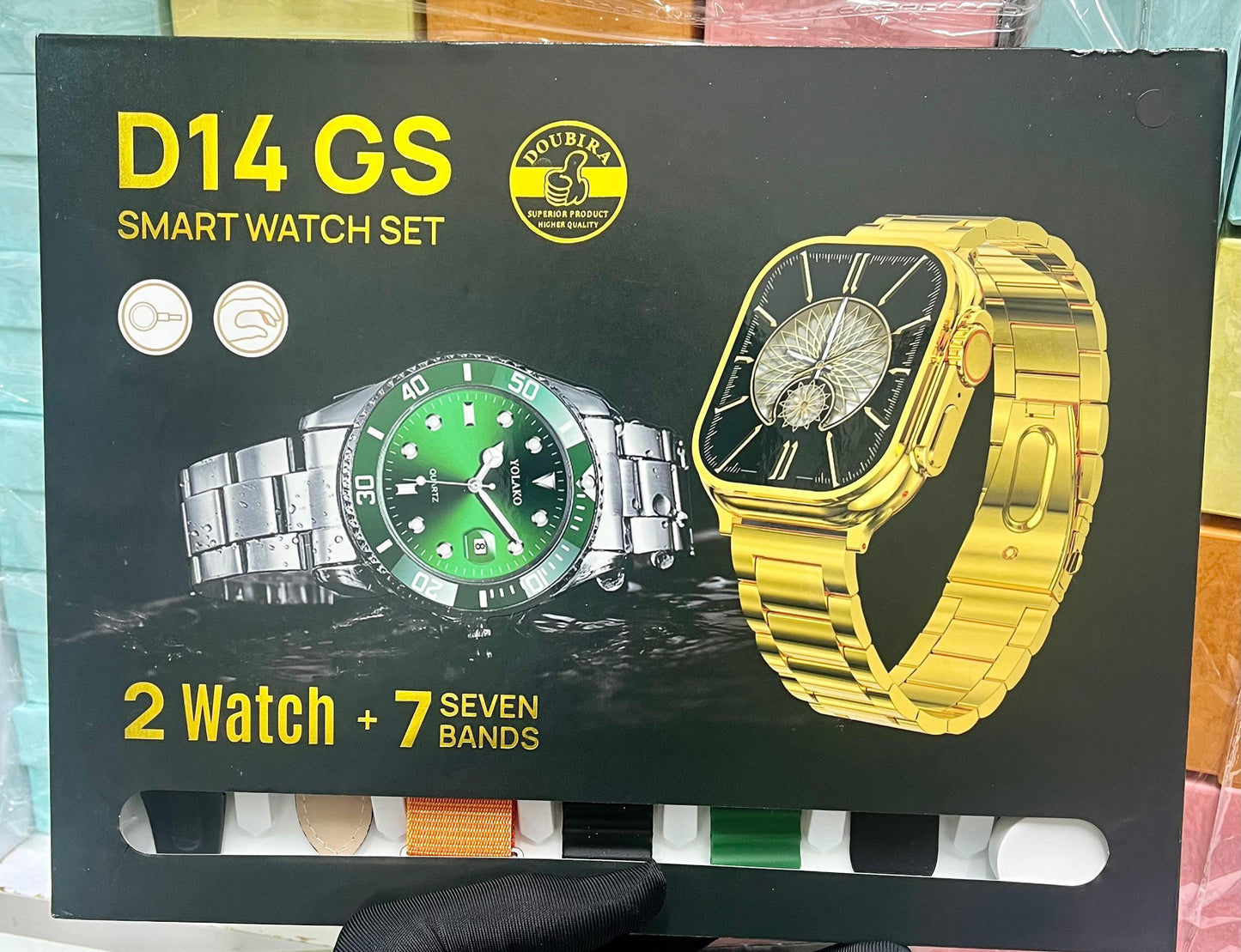 Smartwatch D14 GS Fashion 8 in 1 Gold men's Watch Combination Fitness Tracker Payment Couple D14GS Smart Watch Set for men