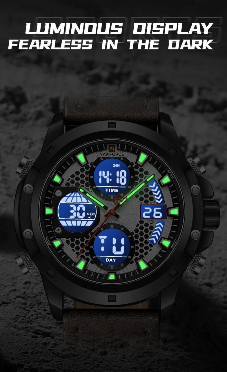 Naviforce Watch Diver 9225 New Design Multifunctional LED Display Electronic Wristwatch Digital Watch for Men