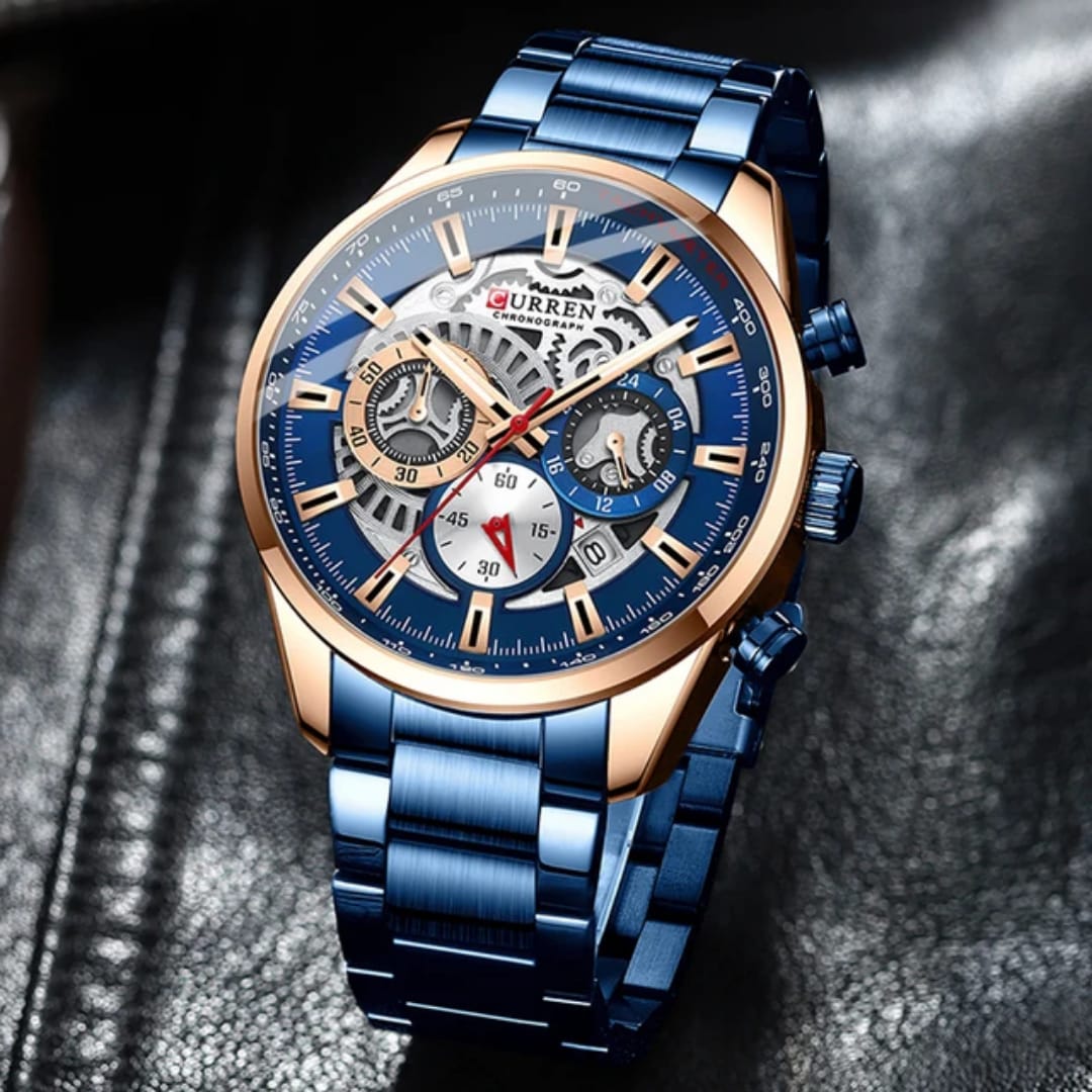 Casual Quartz CURREN 8391 Wristwatches with Luminous hands Sport Chronograph Clock Stainless Steel Wrist Watches for Male