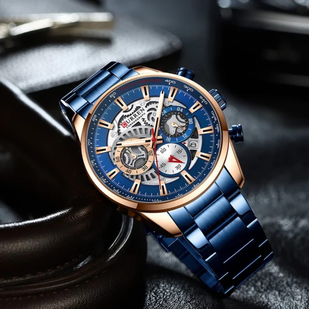 Casual Quartz CURREN 8391 Wristwatches with Luminous hands Sport Chronograph Clock Stainless Steel Wrist Watches for Male