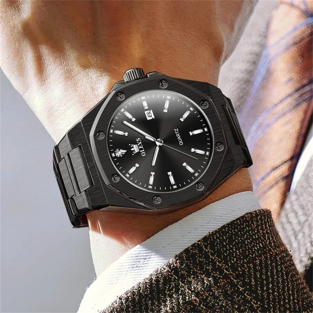 OLEVS 3613 Life Waterproof Stainless Steel Luminous Hands Wristwatch Gift Original Quartz Mens Top Brand Luxury Business Watches