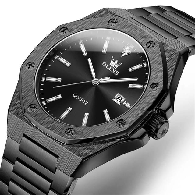 OLEVS 3613 Life Waterproof Stainless Steel Luminous Hands Wristwatch Gift Original Quartz Mens Top Brand Luxury Business Watches