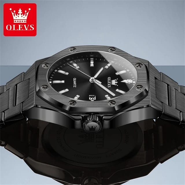OLEVS 3613 Life Waterproof Stainless Steel Luminous Hands Wristwatch Gift Original Quartz Mens Top Brand Luxury Business Watches