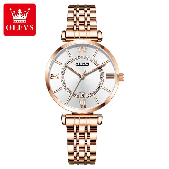 Fashion Lady Dress Gift WristWatch OLEVS 6892 Minimalist Casual Business Watch For Lady Stainless Steel Power Reserve Lady Clock