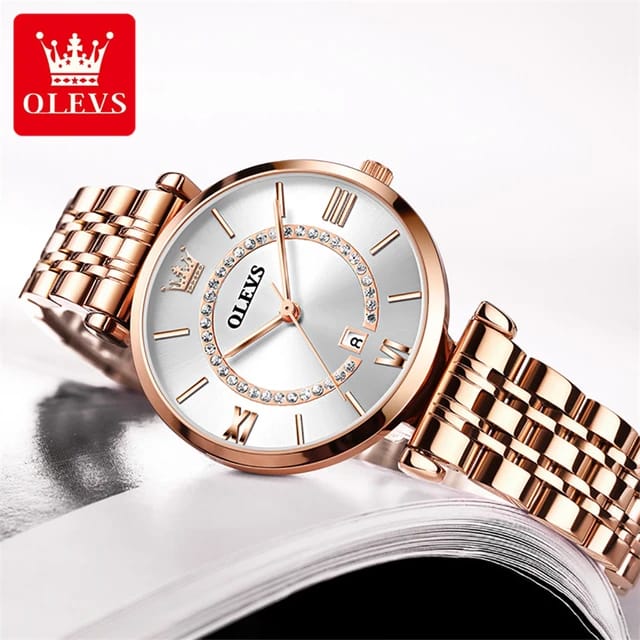Fashion Lady Dress Gift WristWatch OLEVS 6892 Minimalist Casual Business Watch For Lady Stainless Steel Power Reserve Lady Clock