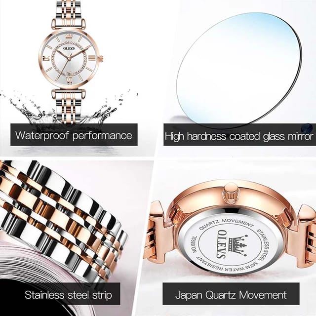 Fashion Lady Dress Gift WristWatch OLEVS 6892 Minimalist Casual Business Watch For Lady Stainless Steel Power Reserve Lady Clock