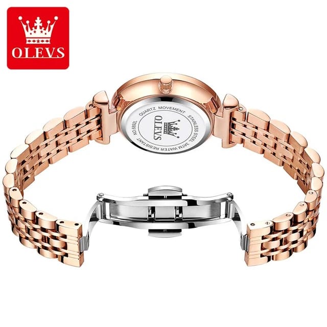 Fashion Lady Dress Gift WristWatch OLEVS 6892 Minimalist Casual Business Watch For Lady Stainless Steel Power Reserve Lady Clock