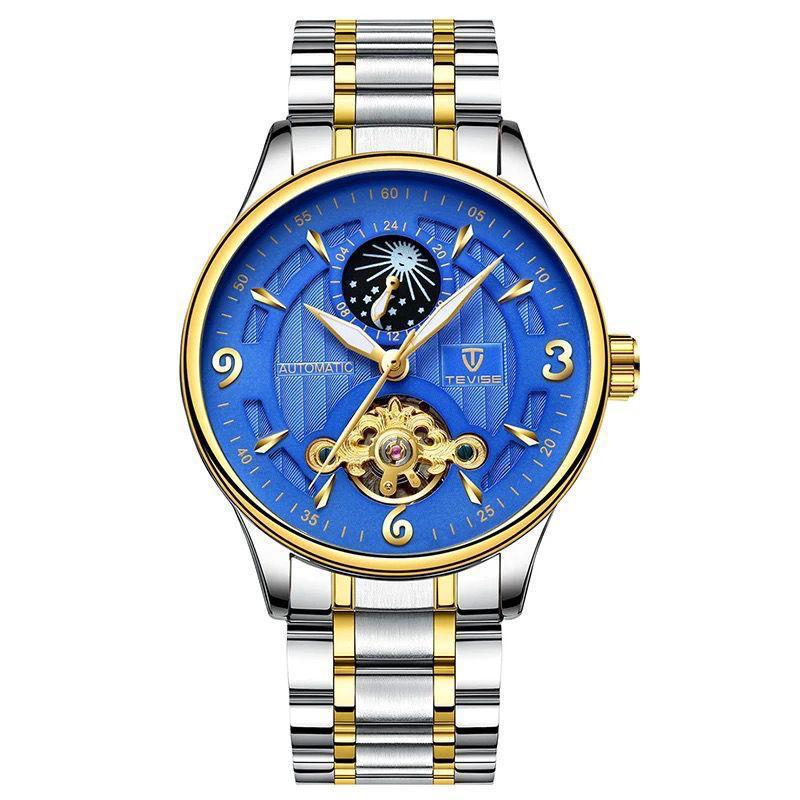 Mechanical Tourbillon TEVISE 820B Life Waterproof For Men Wristwatch Luminous Hands Semi-automatic Mechanical Movement Watches