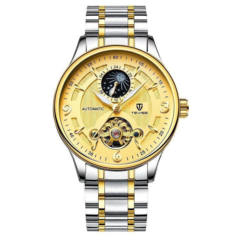 Mechanical Tourbillon TEVISE 820B Life Waterproof For Men Wristwatch Luminous Hands Semi-automatic Mechanical Movement Watches