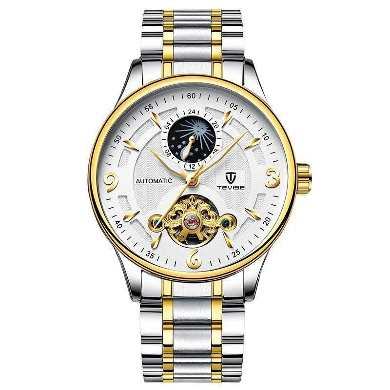 Mechanical Tourbillon TEVISE 820B Life Waterproof For Men Wristwatch Luminous Hands Semi-automatic Mechanical Movement Watches