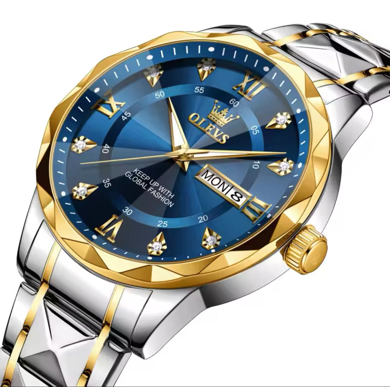 OLEVS 5609 high quality luxury brand men classic waterproof luminous stainless steel quartz watch