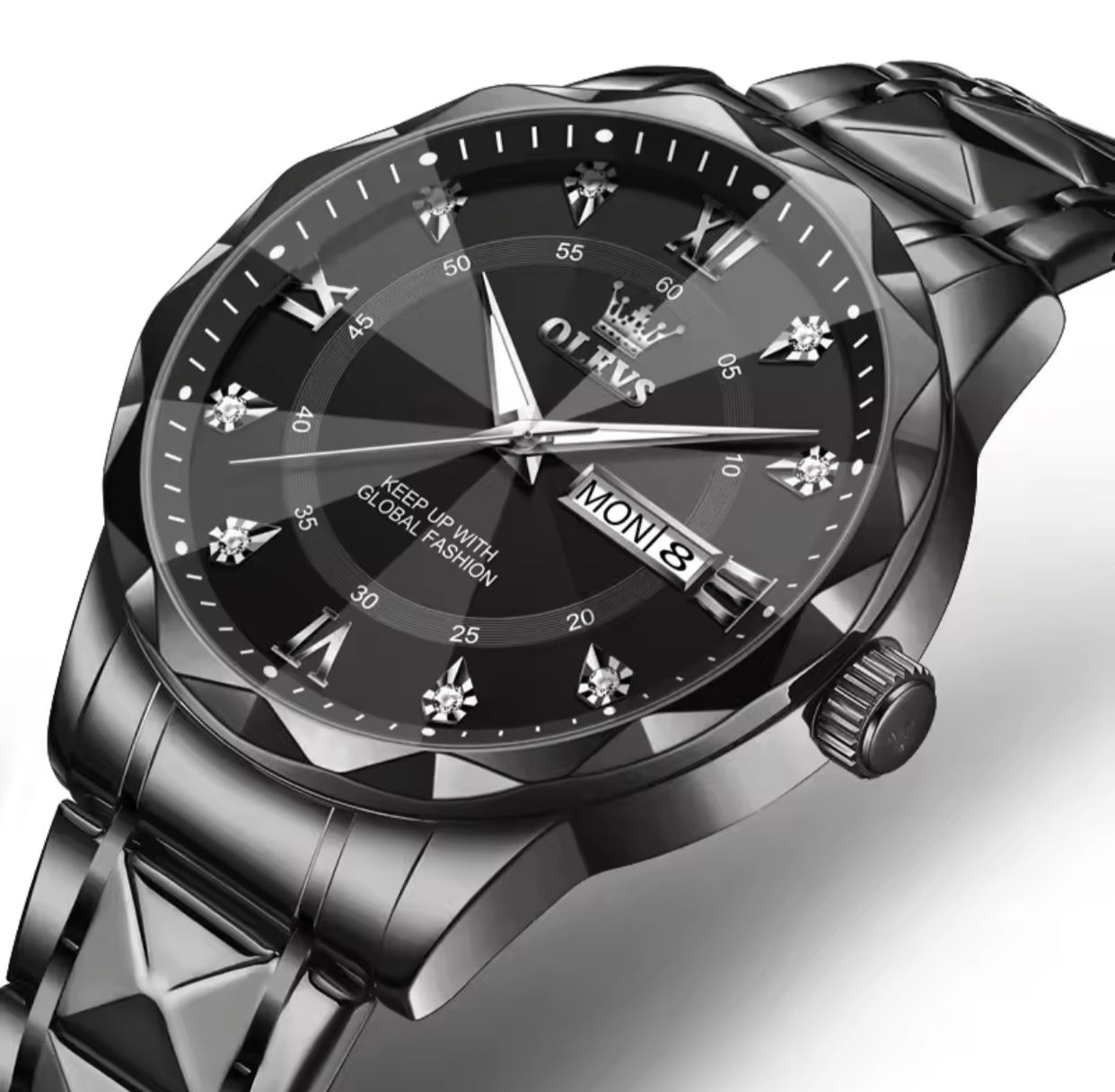OLEVS 5609 high quality luxury brand men classic waterproof luminous stainless steel quartz watch