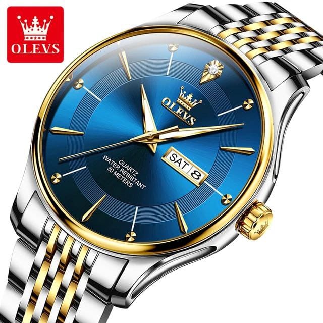 New OLEVS 9908 Watch Men Fashion Sport Quartz Clock Leather Watch for Man Waterproof Chronograph Watch