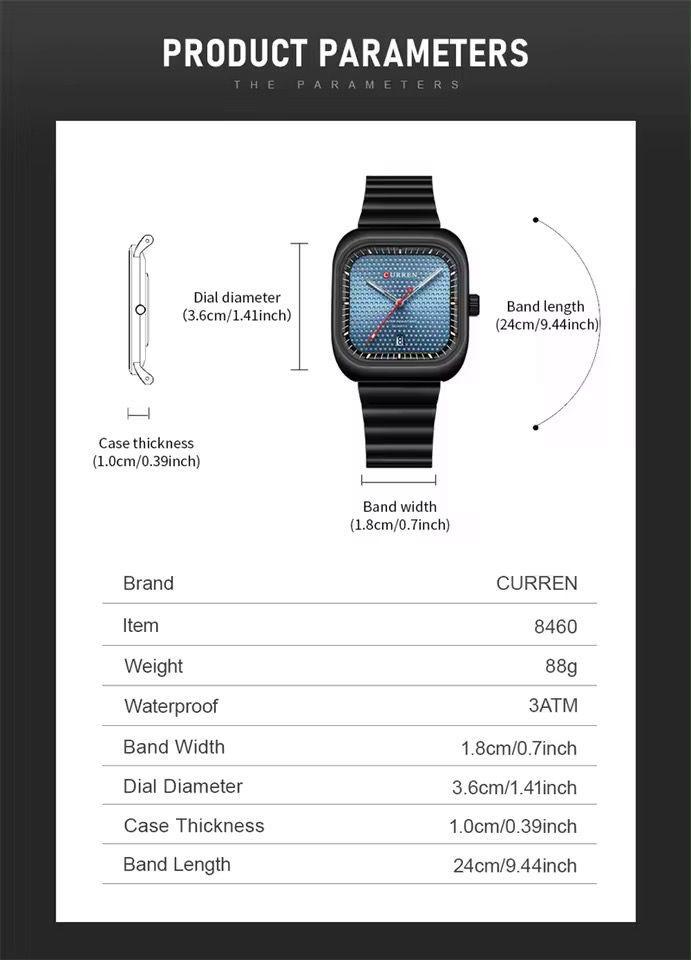 Top Quality Fancy Design CURREN 8460 Best Selling Personalized Quartz Watch Men Clock Stainless Steel Band