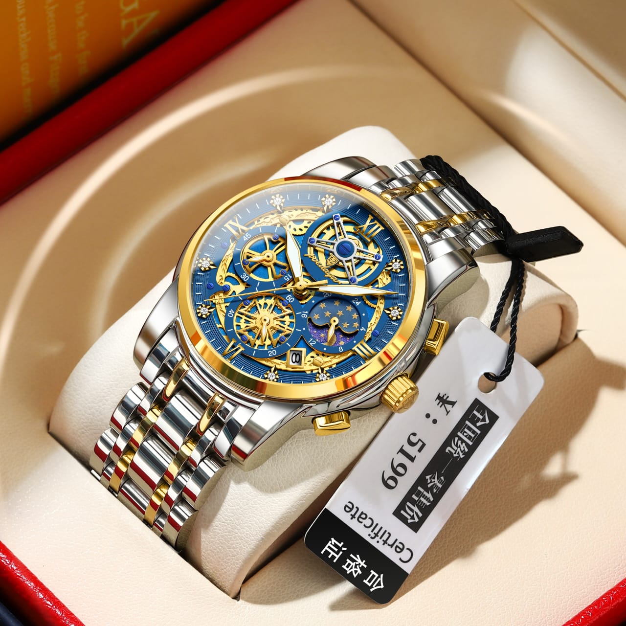 New Arrivals Quartz Watch POEDAGAR 984 for Men Luxury Stainless Steel Waterproof Chronograph Men Watches