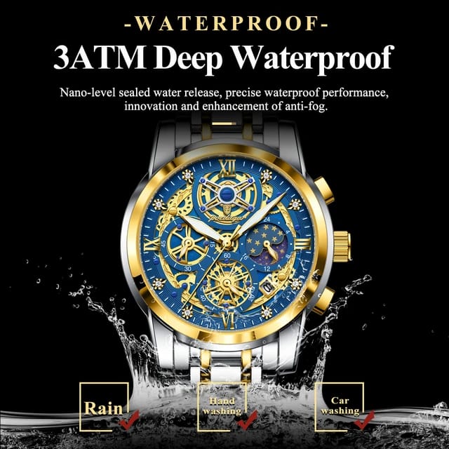 New Arrivals Quartz Watch POEDAGAR 984 for Men Luxury Stainless Steel Waterproof Chronograph Men Watches