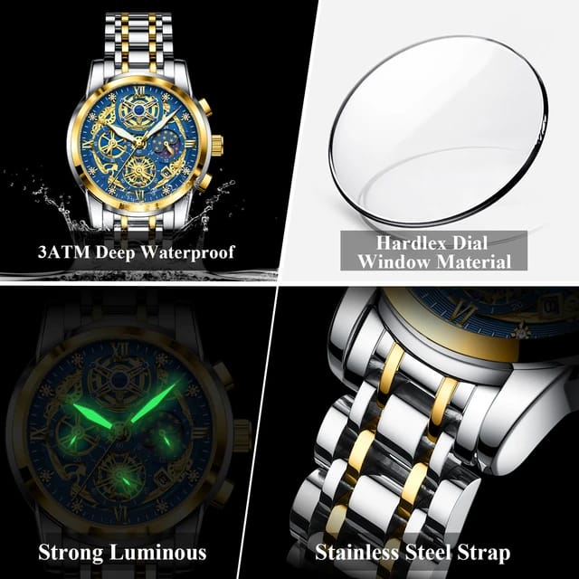 New Arrivals Quartz Watch POEDAGAR 984 for Men Luxury Stainless Steel Waterproof Chronograph Men Watches