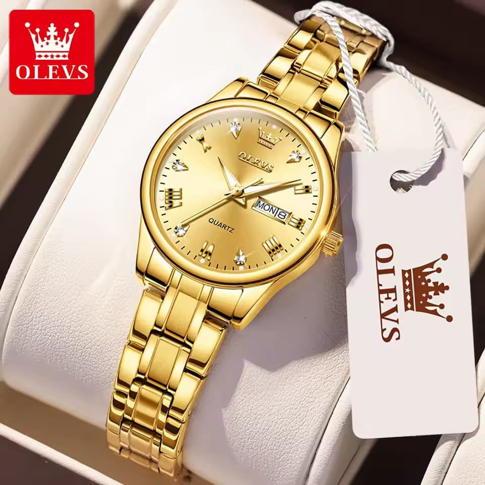 Quartz Watch for Women OLEVS 5563 Classic Leisure Stainless steel Waterproof Dual Calendar Luxury Brand Ladies Watch Original