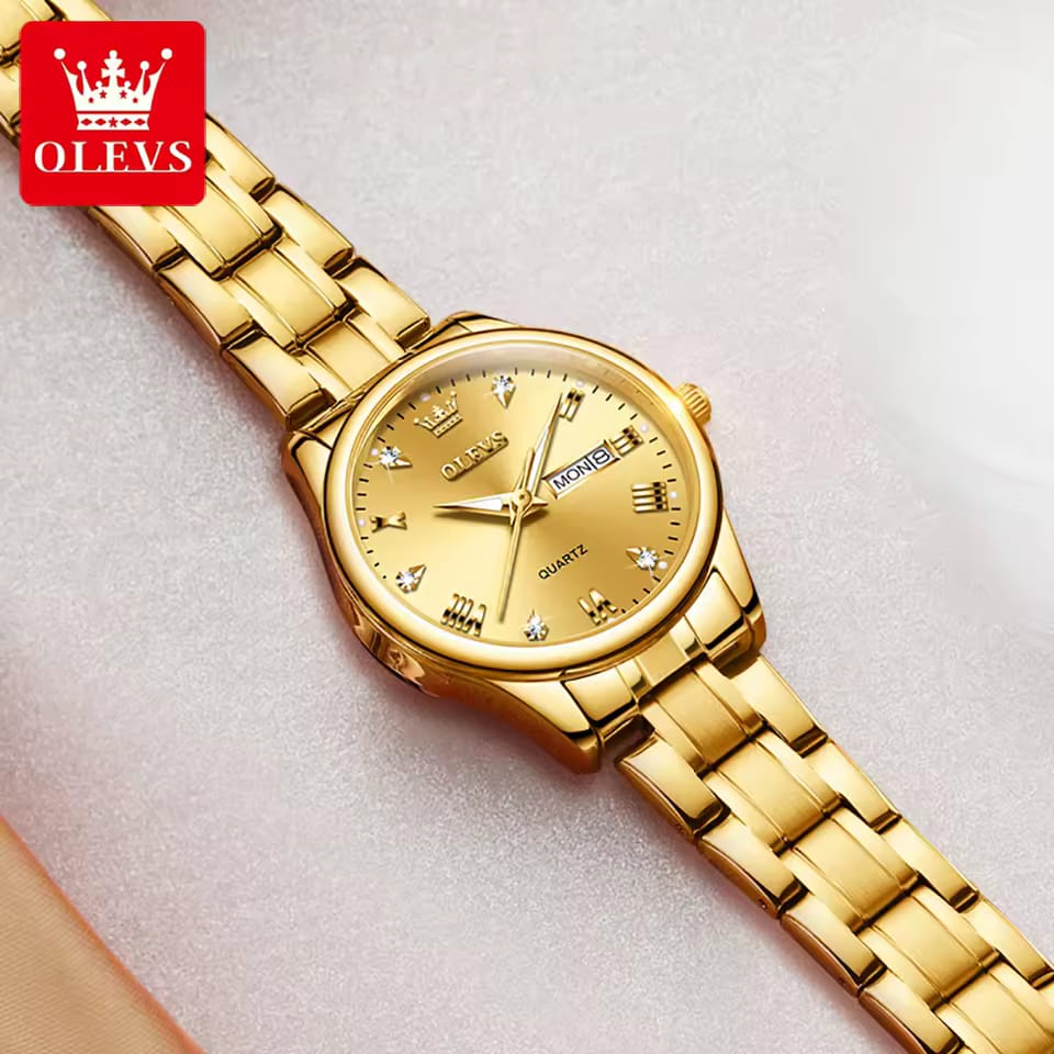 Quartz Watch for Women OLEVS 5563 Classic Leisure Stainless steel Waterproof Dual Calendar Luxury Brand Ladies Watch Original