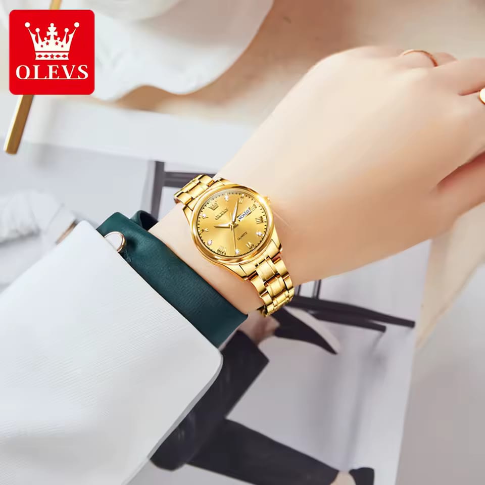 Quartz Watch for Women OLEVS 5563 Classic Leisure Stainless steel Waterproof Dual Calendar Luxury Brand Ladies Watch Original