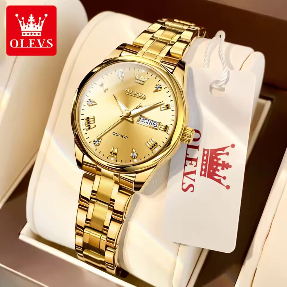 Quartz Watch for Women OLEVS 5563 Classic Leisure Stainless steel Waterproof Dual Calendar Luxury Brand Ladies Watch Original