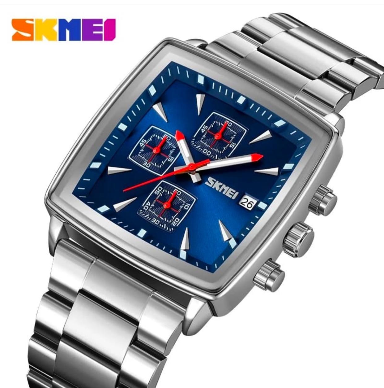 Square Luxury Quartz Watches Waterproof Stainless Steel Mens watch SKMEI 9931 Chronograph Watch for Men