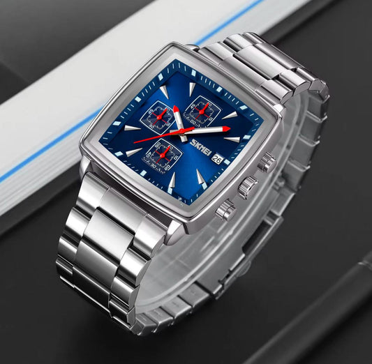 Square Luxury Quartz Watches Waterproof Stainless Steel Mens watch SKMEI 9931 Chronograph Watch for Men