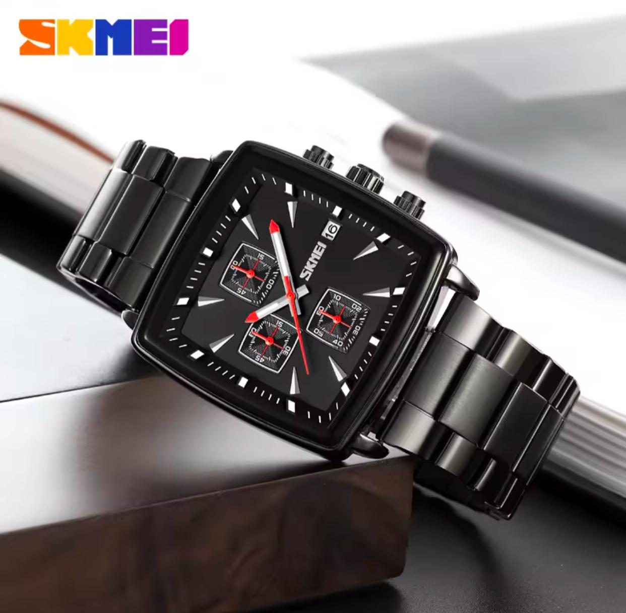 Square Luxury Quartz Watches Waterproof Stainless Steel Mens watch SKMEI 9931 Chronograph Watch for Men