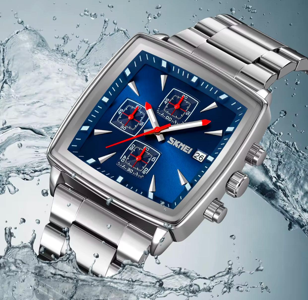 Square Luxury Quartz Watches Waterproof Stainless Steel Mens watch SKMEI 9931 Chronograph Watch for Men