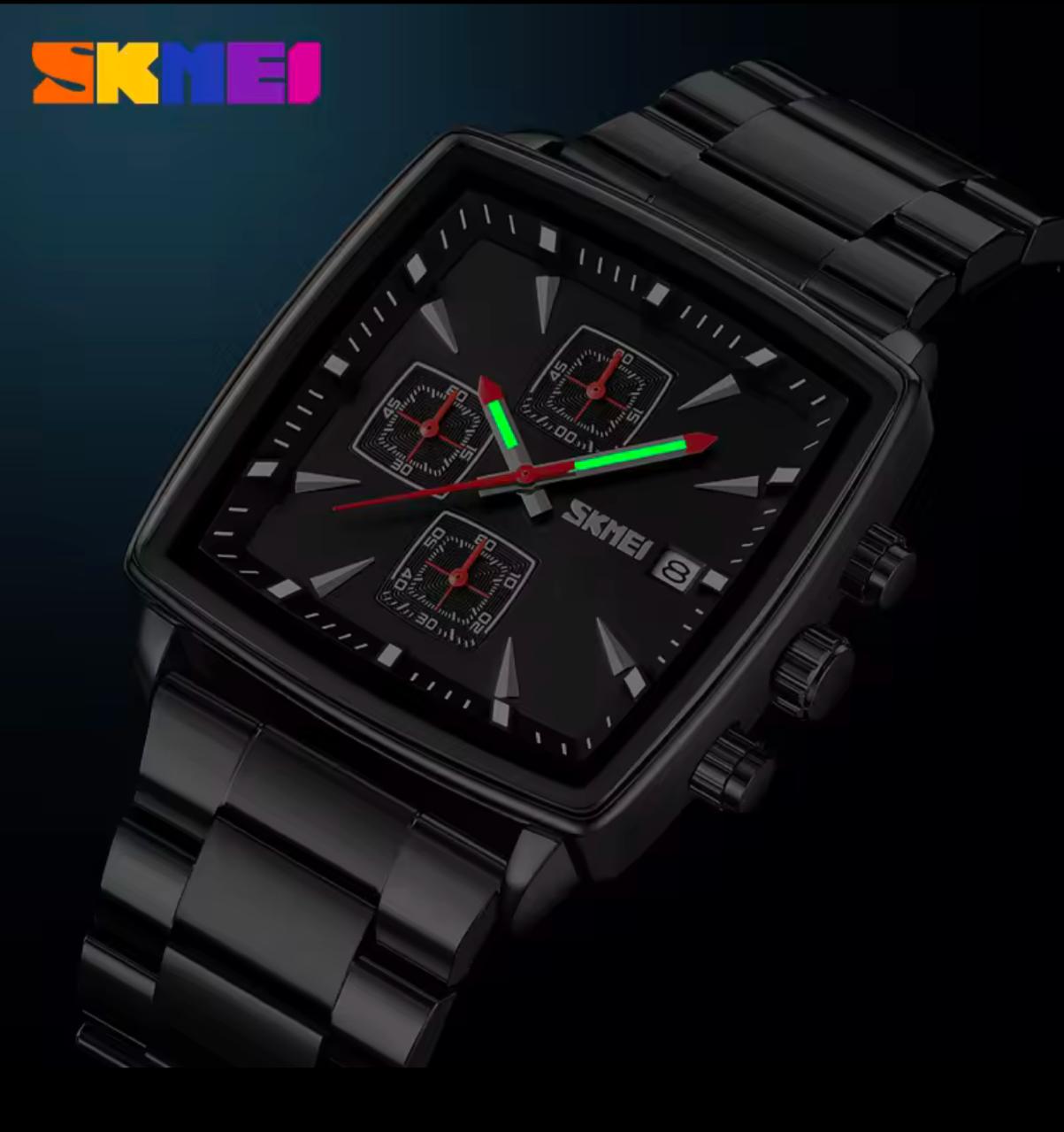 Square Luxury Quartz Watches Waterproof Stainless Steel Mens watch SKMEI 9931 Chronograph Watch for Men